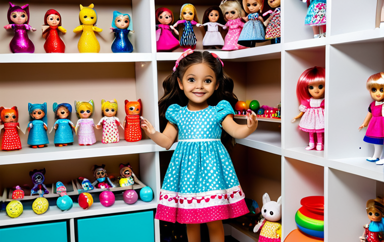A Child's Playroom**

A brightly lit, cheerful child's playroom filled with LOL Surprise dolls displayed on shelves and a young girl (age 7) fully clothed in a colorful, modest dress playing with the dolls, safe for work, appropriate content, family-friendly, perfect anatomy, natural proportions, well-formed hands, proper finger count, professional photography, high quality. The background shows a cozy, inviting space with toys and colorful decorations.

**